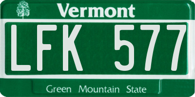 VT license plate LFK577