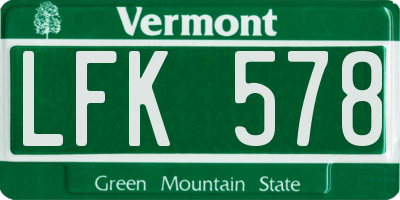 VT license plate LFK578