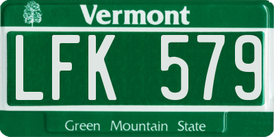 VT license plate LFK579