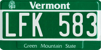 VT license plate LFK583