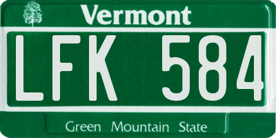 VT license plate LFK584