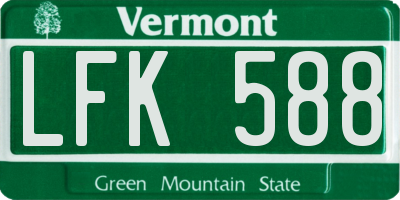 VT license plate LFK588