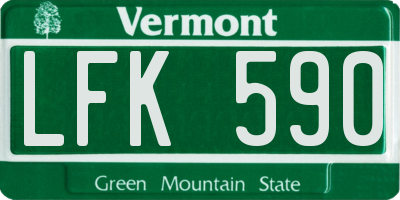 VT license plate LFK590
