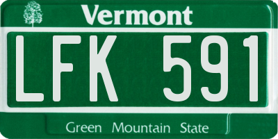 VT license plate LFK591