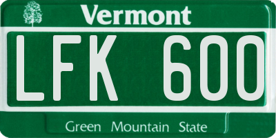 VT license plate LFK600