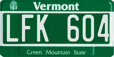 VT license plate LFK604