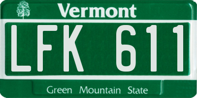 VT license plate LFK611