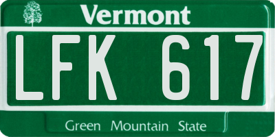 VT license plate LFK617