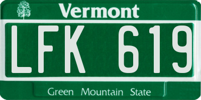 VT license plate LFK619