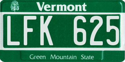 VT license plate LFK625