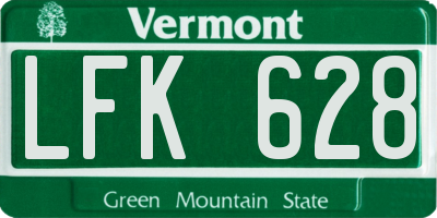 VT license plate LFK628