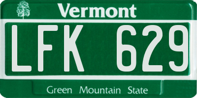 VT license plate LFK629