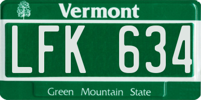 VT license plate LFK634