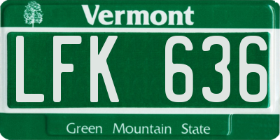 VT license plate LFK636