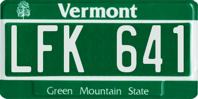 VT license plate LFK641
