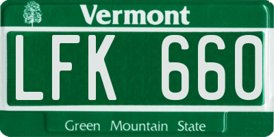 VT license plate LFK660