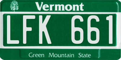 VT license plate LFK661