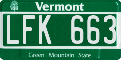 VT license plate LFK663
