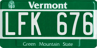 VT license plate LFK676