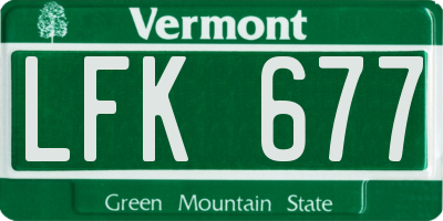 VT license plate LFK677