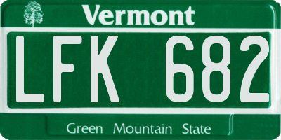 VT license plate LFK682