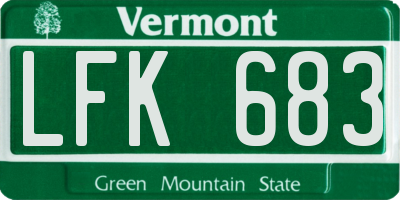 VT license plate LFK683
