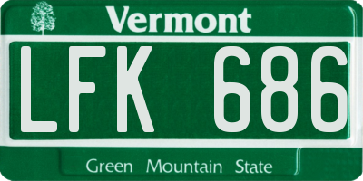 VT license plate LFK686