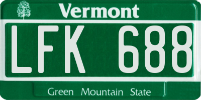 VT license plate LFK688