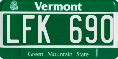VT license plate LFK690