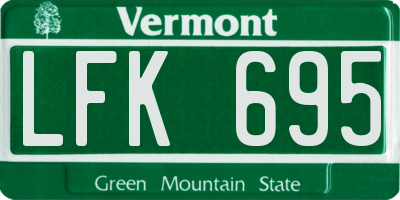 VT license plate LFK695