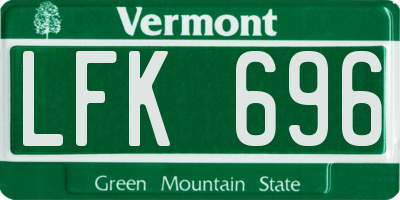 VT license plate LFK696