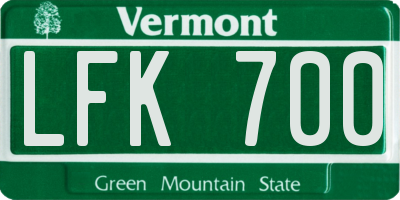 VT license plate LFK700