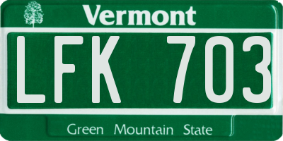 VT license plate LFK703