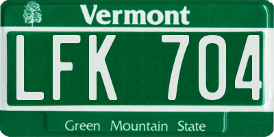 VT license plate LFK704