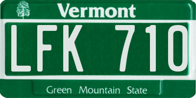 VT license plate LFK710