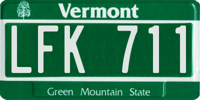 VT license plate LFK711