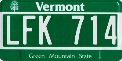 VT license plate LFK714
