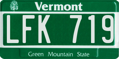 VT license plate LFK719
