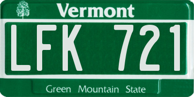 VT license plate LFK721
