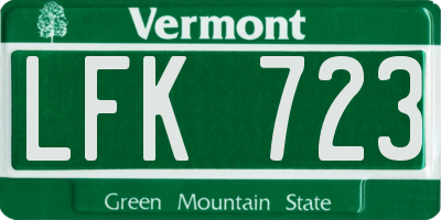 VT license plate LFK723