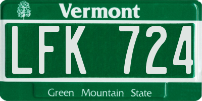 VT license plate LFK724