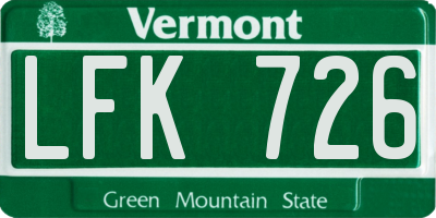 VT license plate LFK726
