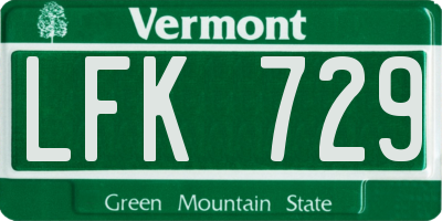VT license plate LFK729