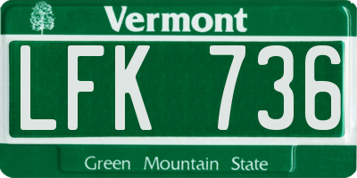 VT license plate LFK736