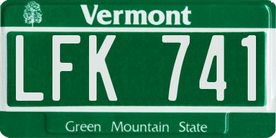 VT license plate LFK741