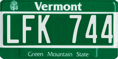 VT license plate LFK744