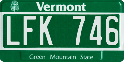 VT license plate LFK746
