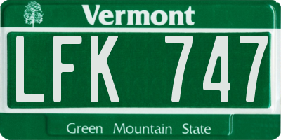VT license plate LFK747
