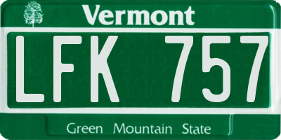 VT license plate LFK757