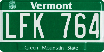 VT license plate LFK764